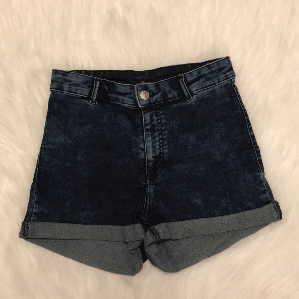 High rise denim shorts
